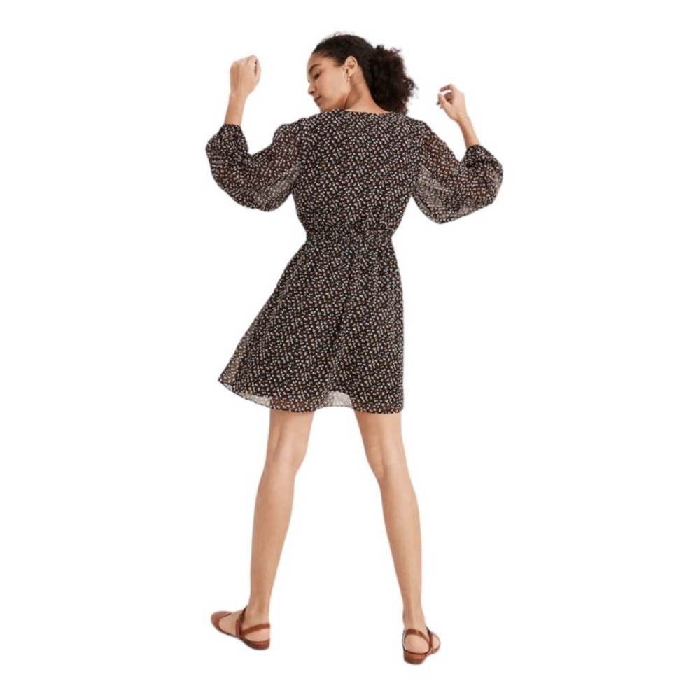Madewell Resourced Georgette Button Front Mini Dress In Adorable Ditzy Size M - Picture 4 of 9